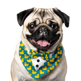 PawsIndia Duck Pattern Tuxedo Bandana With Matching Bow For Pets