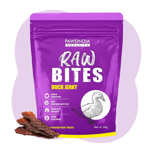 Raw Bites Organic Dehydrated - Duck Jerky Premium Dog Treats