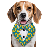 PawsIndia Duck Pattern Tuxedo Bandana With Matching Bow For Pets