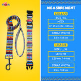 Pawsindia Ethnic Printed Nylon Collar & Leash set for Dogs - Large/ X-Large