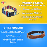 Pawsindia Nylon Dog Collar - Colorful Ethnic Print Large-X-Large