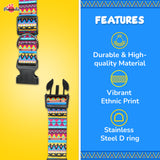 Pawsindia Nylon Dog Collar - Colorful Ethnic Print Large-X-Large