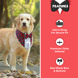 PawsIndia Valentines Edition Kisses with Hearts Printed Tuxedo For Pets
