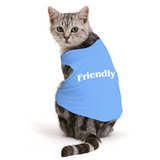PawsIndia Sleeveless Printed Cat T-Shirt - Friendly
