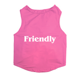 PawsIndia Sleeveless Printed Dog T-Shirt - Friendly