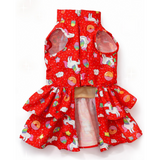 PawsIndia Unicorn Summer Dress For Pets - Red