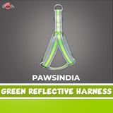 Pawsindia Reflective Nylon Harness for Small Dogs - Green