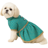 Pawsindia Traditional Royal Brocade Dress for Dogs - Aqua Green| Ethnic Festive Wear