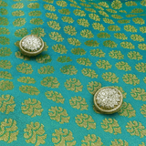 Pawsindia Traditional Royal Brocade Dress for Cats - Aqua Green | Ethnic Festive Wear