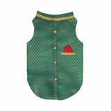 Pawsindia Traditional Royal Brocade Kurta for Dogs - Aqua Green | Ethnic Festive Wear