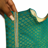 Pawsindia Traditional Royal Brocade Kurta for Dogs - Aqua Green | Ethnic Festive Wear