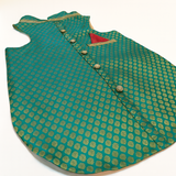 Pawsindia Traditional Royal Brocade Kurta for Dogs - Aqua Green | Ethnic Festive Wear