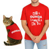 PawsIndia Signature Twinning Set – Parent & Cat - Kya Gunda Banega & Gunda - Red