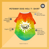 Petsway Holi Graphic T shirt - White & Sky-blue