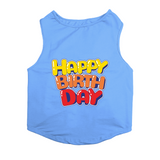 PawsIndia Sleeveless Printed Dog T-Shirt - Happy Birthday