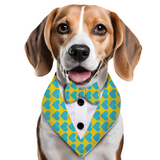 PawsIndia Heart Pattern Tuxedo Bandana With Matching Bow For Pets