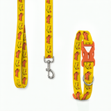PawsIndia Hot Dog Printed Collar & Leash Set for Dogs & Cats