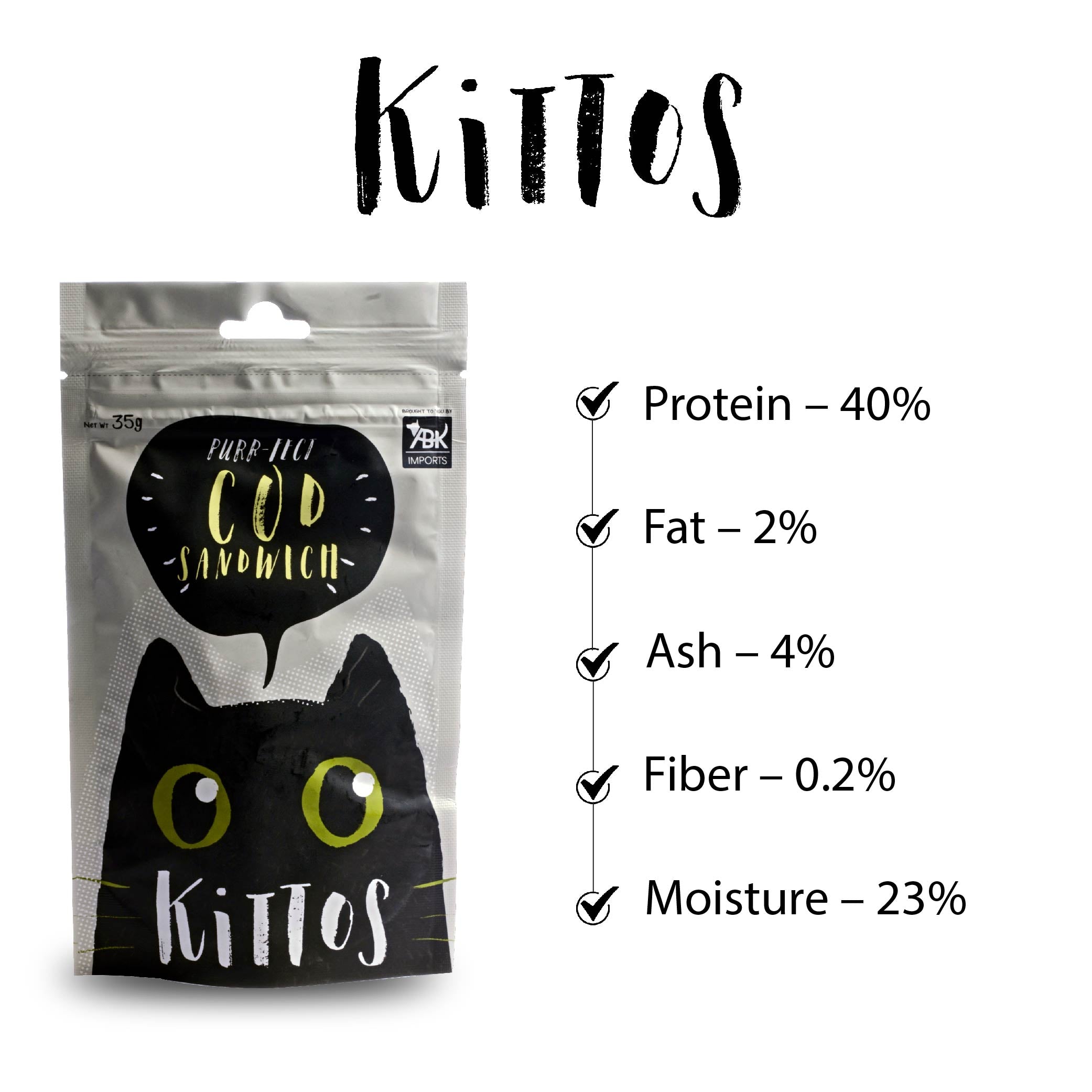 Kittos - Cod Sandwich Cat Treat (35 gms)