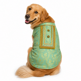 Pawsindia Traditional Royal Zari Kurta For Dogs - Ice Blue