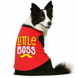 PawsIndia Sleeveless Printed Dog T-Shirt - Little Boss