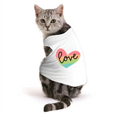 PawsIndia Sleeveless Printed Cat T-Shirt - Love