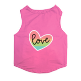 PawsIndia Sleeveless Printed Dog T-Shirt - Love