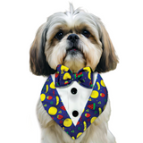 PawsIndia Mix-Fruits Pattern Tuxedo Bandana With Matching Bow For Pets