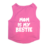 PawsIndia Sleeveless Printed Cat T-Shirt - Mom is My Bestie