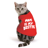 PawsIndia Sleeveless Printed Cat T-Shirt - Mom is My Bestie