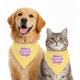 PawsIndia Pet Bandana - Mom's Favourite Child - Checks Pattern