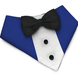 PawsIndia Navy Blue Tuxedo Bandana With Black Bow For Pets