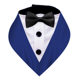 PawsIndia Navy Blue Tuxedo Bandana With Black Bow For Pets