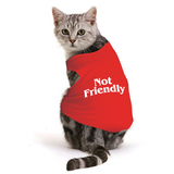 PawsIndia Sleeveless Printed Cat T-Shirt - Not Friendly