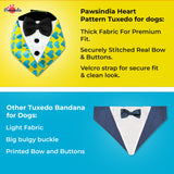 PawsIndia Heart Pattern Tuxedo Bandana With Black Bow For Pets