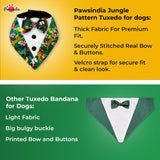 PawsIndia Jungle Pattern Tuxedo Bandana With Matching Bow For Dogs & Cats