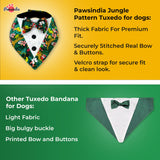 PawsIndia Jungle Pattern Tuxedo Bandana With Matching Bow For Cats