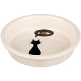 Trixie - Ceramic Bowl With Cat/Fish Motif (250 ml /  13 cm, White)