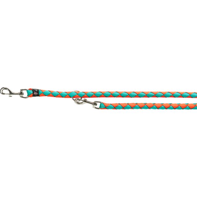 Trixie Cavo Adjustable Leash (L–XL 2.00 M/ 18 Mm) - Papaya/Ocean