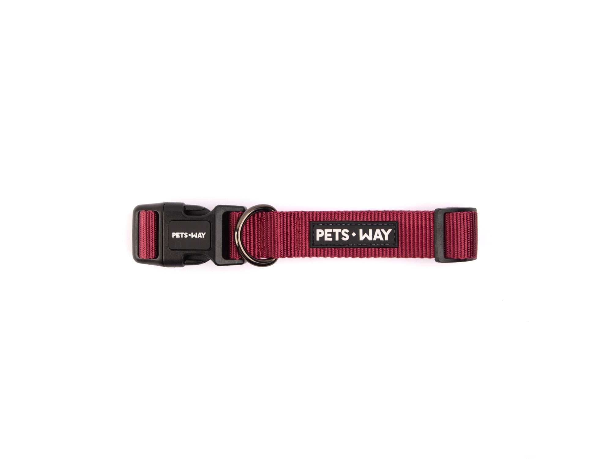 Pets Way Solid Dog Collar - Wine