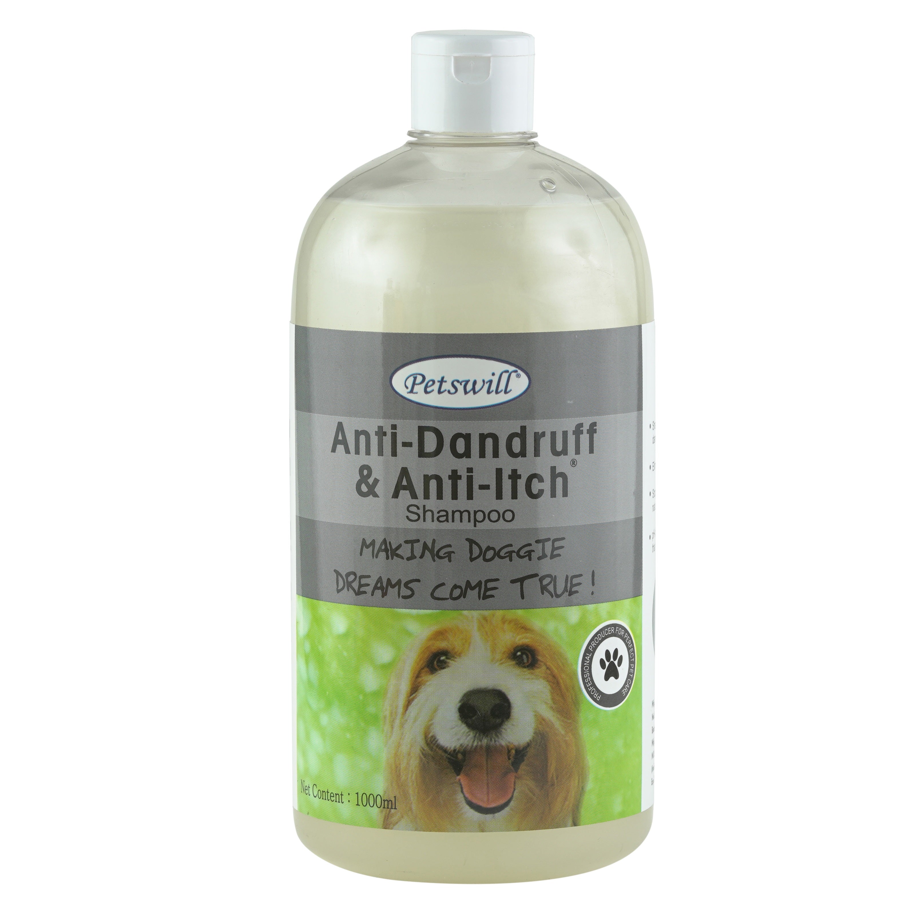 Petswill Anti Dandruff Conditioning Shampoo for Dogs & Cats - 1 Litre