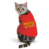 PawsIndia Sleeveless Printed Cat T-Shirt - Pawsitive Vibes