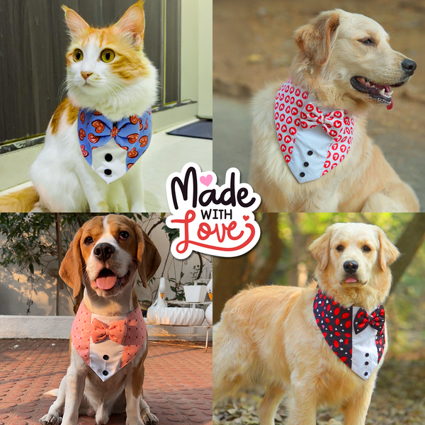 PawsIndia Orange Checks Pattern Tuxedo Bandana for Dogs - Shop Tuxedo ...