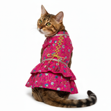 PawsIndia Traditional Rose Pink Princess Dress for Cats - Limited Edition