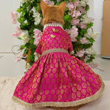 Pawsindia Traditional Royal Brocade Dress for Cats - Pink | Ethnic Festive Wear