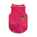 Pawsindia Traditional Royal Brocade Kurta for Cats - Pink | Ethnic Festive Wear
