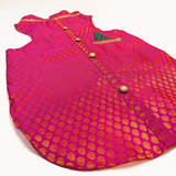 Pawsindia Traditional Royal Brocade Kurta for Cats - Pink | Ethnic Festive Wear