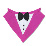 PawsIndia Pink Tuxedo Bandana With Black Bow For Pets