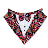 PawsIndia Pop Funk Pattern Tuxedo Bandana with Matching Bow for Pets