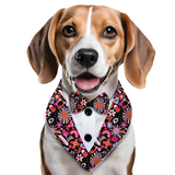 PawsIndia Pop Funk Pattern Tuxedo Bandana with Matching Bow for Pets