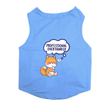 PawsIndia Sleeveless Printed Dog T-Shirt - Professional Overthinker